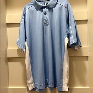 Foot joy Men's Blue and White Polo Shirt